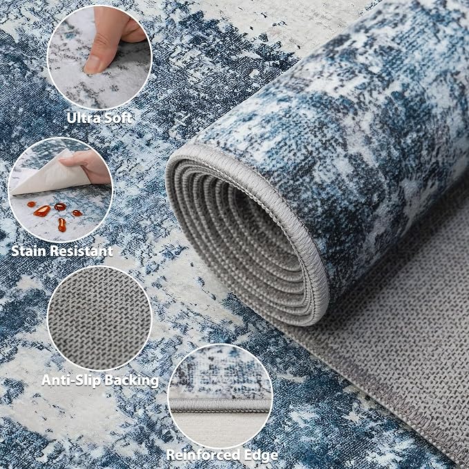 8x10 Area Rug for Living Room Bedroom: Large Washable Rug - Image 7