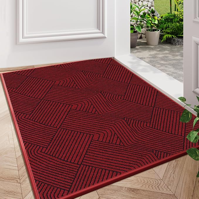 Indoor Door Mat 17"x30", Low-Profile Welcome Front Door Mat Indoor Entrance by NaolotureHome