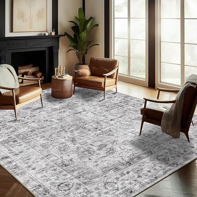 CHAMPLANT Washable Area Rug 10'x14' Boho Design Non-Shedding Easy Care Ideal by CHAMPLANT