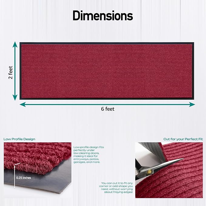 MaxMat® Extra Large Commercial Door Mat, Rubber Border Heavy Duty Door Mat - Image 3