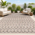 JONATHAN Y Moroccan Geometric Indoor Outdoor Area Rug 5X8 Natural/Black by JONATHANY