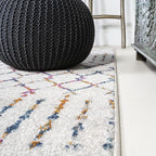 JONATHAN Y Boho Vintage Diamond Cream/Multi Indoor Area Rug 5X8 ft, Moroccan - Image 7