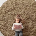 OLANLY Taupe Round Rugs for Bedroom by OLANLY