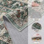 9x12 Area Rugs Living Room: Washable Vintage Rug Large Non-Slip Stain Resistant - Image 2