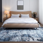 Rugcomf 4x6 Rug Washable Boho Soft Area Rug Abstract Pattern Non-Slip Faux Wool - Image 3