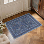 GENIMO 2x5 Runner Rug Non Slip Washable Low Pile, Lightweight Floral Foliage - Image 3