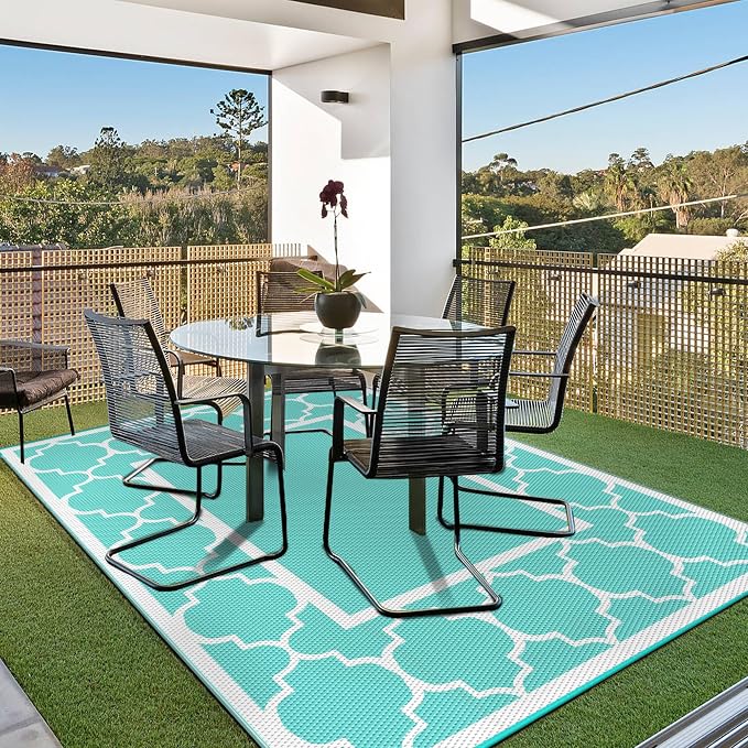 GENIMO 5 ' x 8 ' Outdoor Rug for Patio Clearance, Waterproof Indoor Outdoor - Image 3