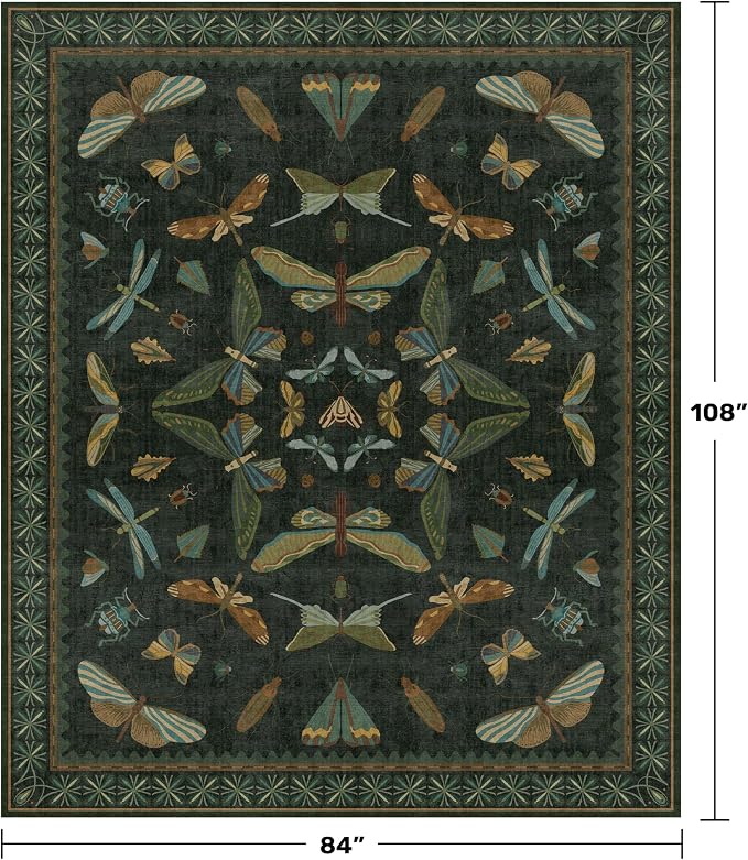 Hazo Haus 7x9 Insect Dark Green Rugs - Image 2
