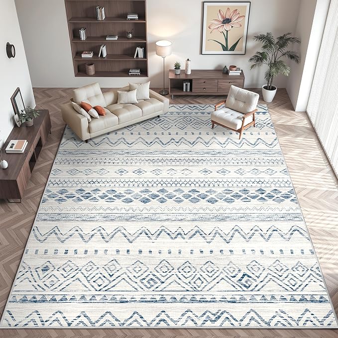 Miukiki 8x10 Area Rug for Living Room Moroccan Washable Rugs Non Slip Indoor - Image 8