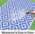 Smiry Waterproof Outdoor Rug 9x12 ft, Reversible Plastic Straw Patio Camping - Image 2
