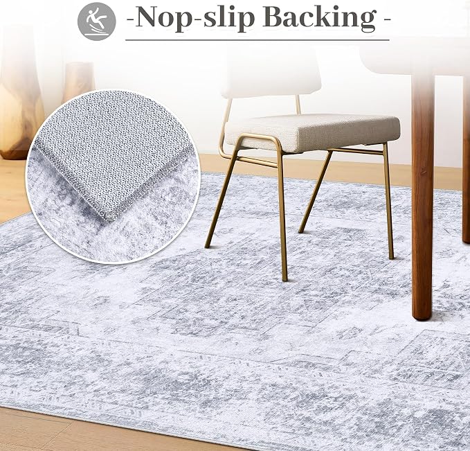 XLUEZ Area Rug 5x7 Living Room Rug, Machine Washable Vintage Distressed - Image 6