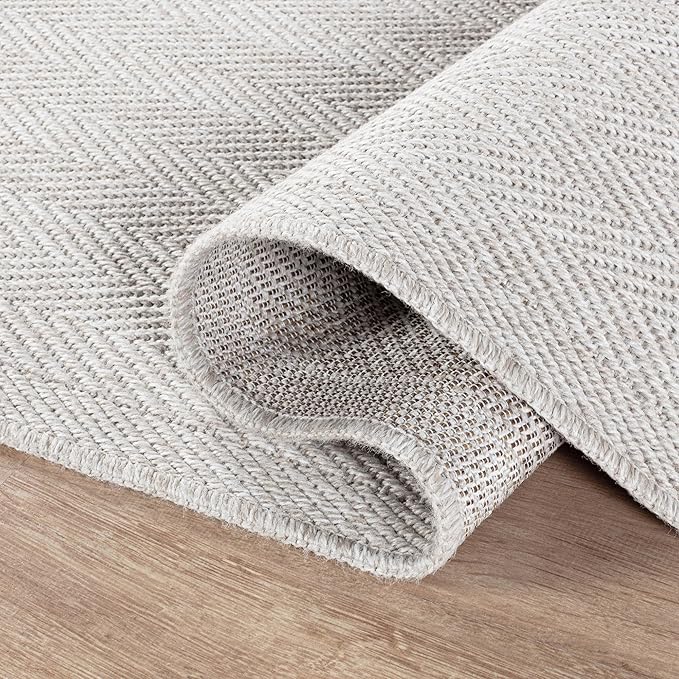 CAMILSON Easy Jute Rug 8x10, Indoor Outdoor Off-White Color Fiber Area Rugs - Image 3