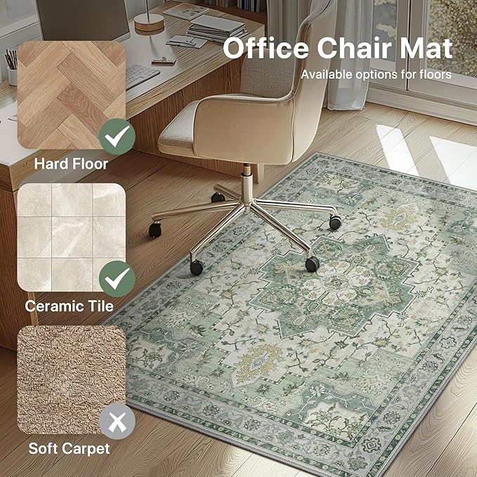 36"x48" Office Chair Mat for Hardwood Tile Floor, Under Desk Carpet Protector - Image 3