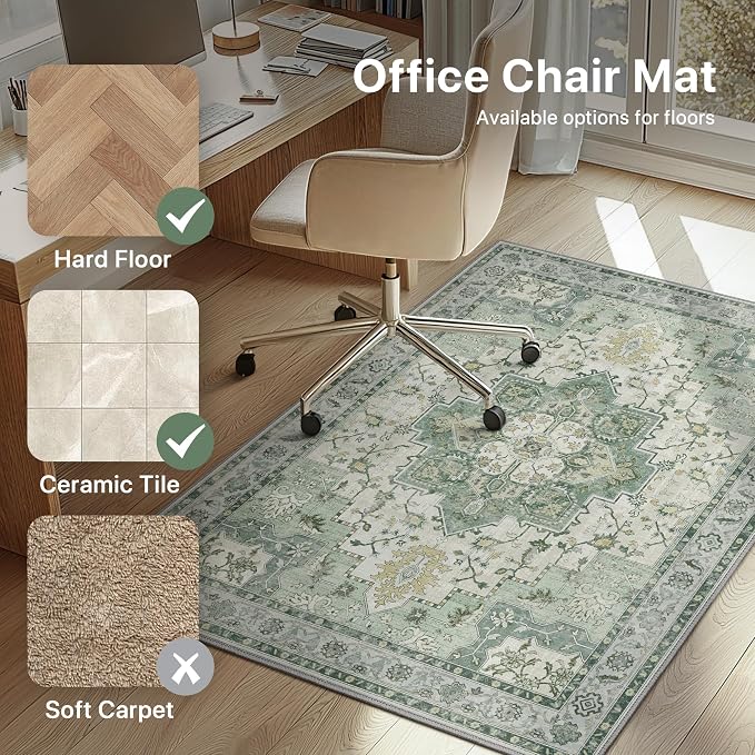 36"x60" Office Chair Mat for Hardwood Tile Floor, Under Desk Carpet Protector - Image 3