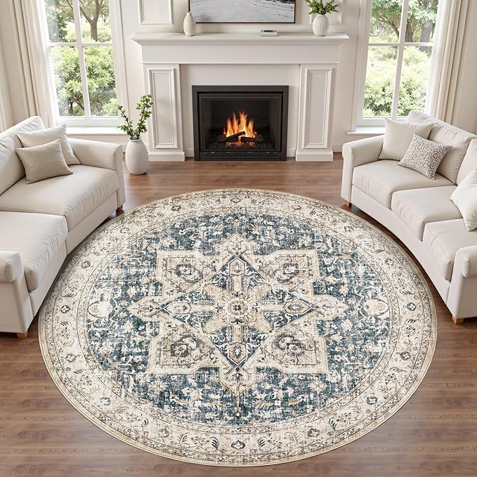 Tortania 4' Round Area Rug Living Room Rugs - Image 5