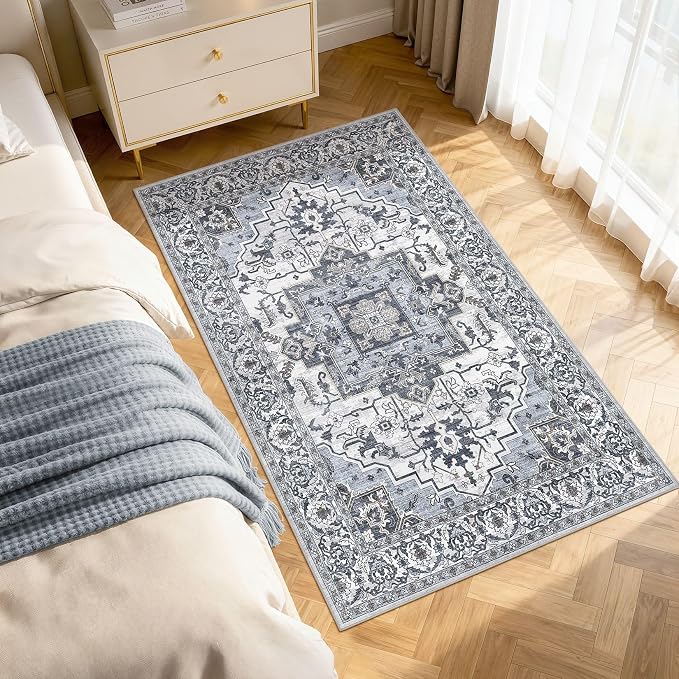 3x5 Area Rugs Living Room: Washable Vintage Rug Large Non-Slip Stain Resistant by JessibouAreaRug
