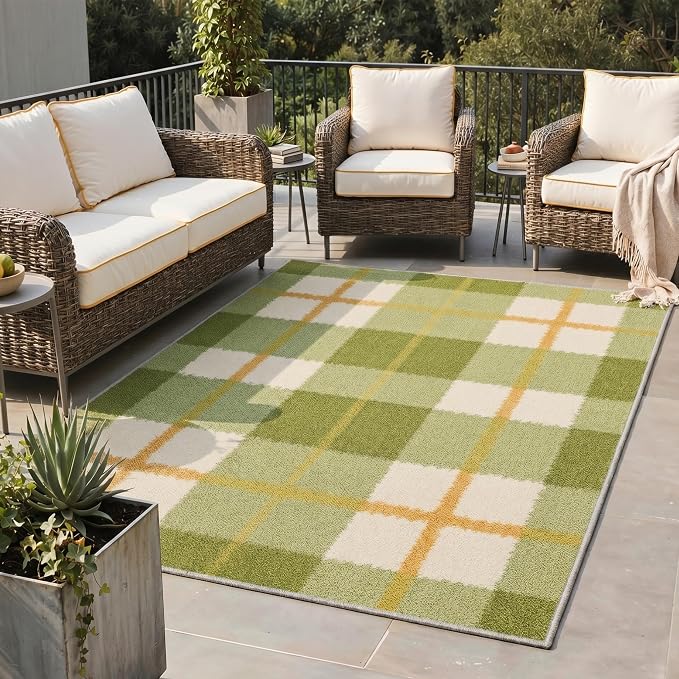 GENIMO Outdoor & Indoor Area Rug 5'x7', Waterproof, Non-Shedding, Easy Cleaning by GENIMO