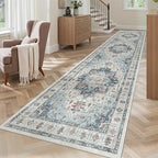 Madane Hallway Runner Rug 2'6''x10' Kitchen Runner, Non Slip Vintage Runners - Image 2