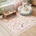 Soalmost 2x3 Dog Rugs for Entryway, Machine Washable Door Mat Animal Floral by Soalmost
