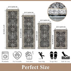Kitchen Rug Sets 4-Piece with Runner – Washable Non-Slip Floor Mats - Image 2