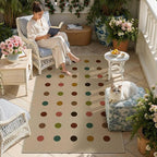 HUGEAR 3x5 Jute Outdoor Indoor Rug Washable Geometric Linen Textured Weave High by HUGEAR