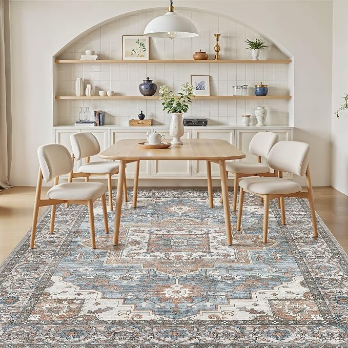 10x12 Area Rugs Living Room: Washable Vintage Rug Large Non-Slip Stain - Image 8