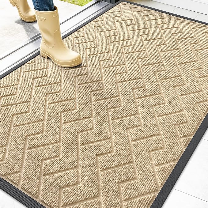 OLANLY Front Door Mat Indoor Outdoor Entrance, Waterproof All-Season, by OLANLY