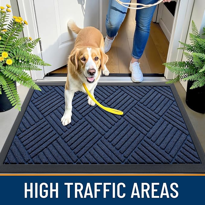 OLANLY Front Door Mat Outside Entrance 33x21, Heavy Duty Sturdy Natural Rubber - Image 5