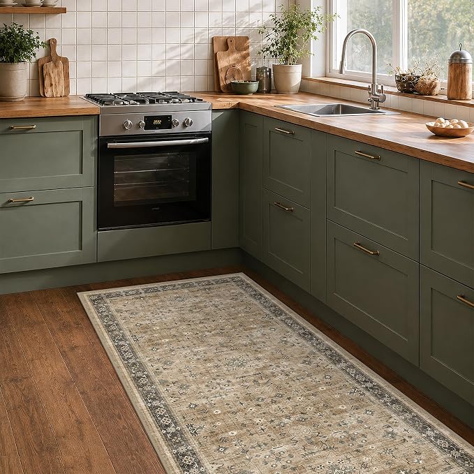 Hazo Haus Washable 3x6 Large Mudroom Area Rug, Bohemian Kitchen Floor Rug - Image 3