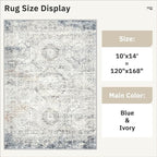 Soalmost 10x14 Area Rugs for Living Room, Non Slip Machine Washable Vintage Rugs - Image 4