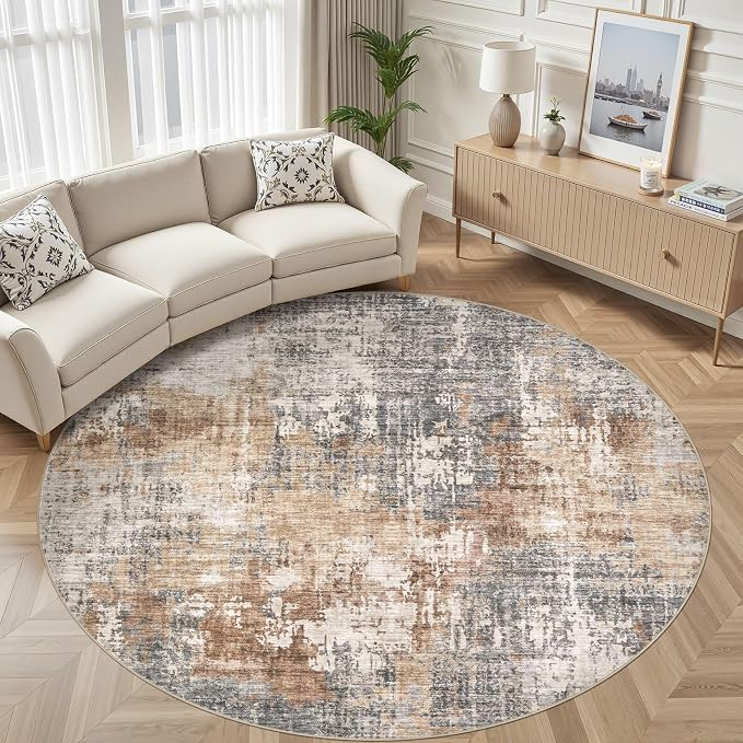 DMOYEST 10ft Round Area Rug Living Room Rugs by DMOYEST