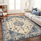 CHAMPLANT Washable Area Rug 8'x10' Retro Boho Design Non-Shedding Non-Slip Easy by CHAMPLANT