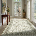 Floral Boho Rug 4x6 Washable Non Slip Area Rug Bohemian Carpet Door Mat Taupe by BILEEHOME