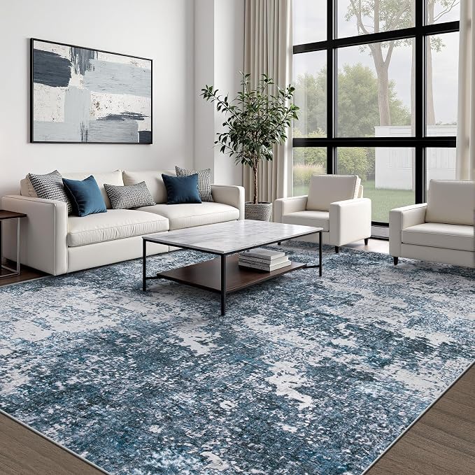 pmtsns Area Rugs 9x12 for Living Room: Washable Rug Modern Abstract Neutral - Image 6