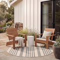SAFAVIEH Courtyard Collection 4' Round Grey/Bone CY6062 Stripe Indoor/ by Unknown