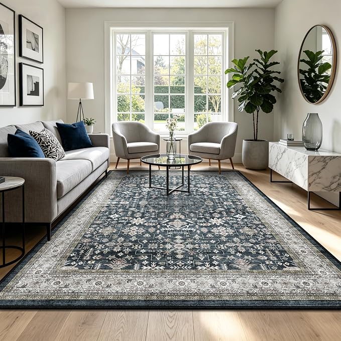 Washable 4x6 Entryway Rug Ashen - Image 6