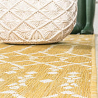JONATHAN Y Moroccan Geometric Indoor Outdoor Area Rug 4X6 Yellow/Cream - Image 7