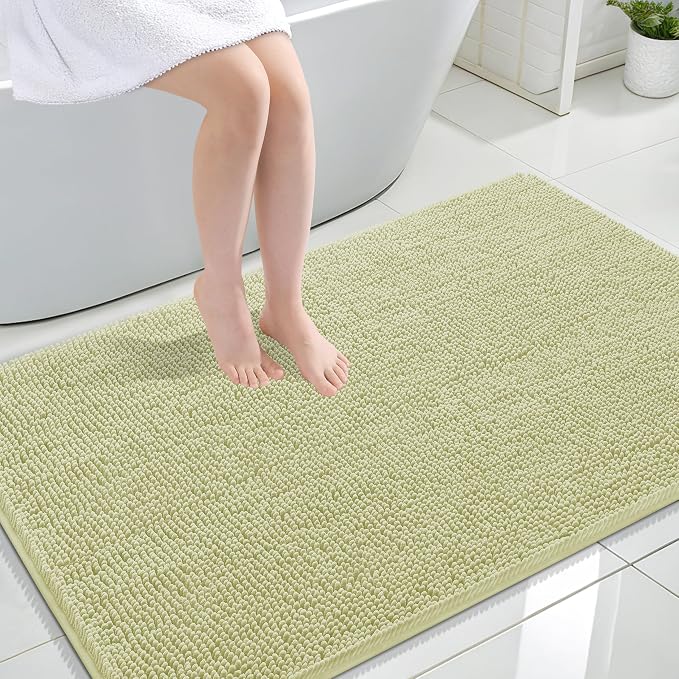 OLANLY Large Bathroom Rugs 47x32, Extra Soft Absorbent Chenille Bath Rugs by OLANLY