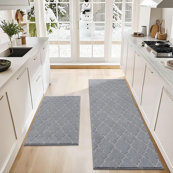 COSY HOMEER Soft Kitchen Rugs for in Front of Sink Super Absorbent Kitchen by COSYHOMEER