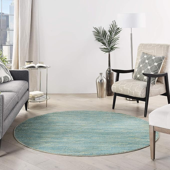 Nourison Home Nourison Essentials Blue Green 6' x Round Area Rug - Image 3