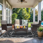 GENIMO 8' x 10' Outdoor Rug Patio Waterproof, Reversible Plastic Straw Area - Image 4