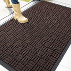 OLANLY Front Door Mat Outside Entrance 47x32, Heavy Duty Sturdy Natural Rubber by OLANLY