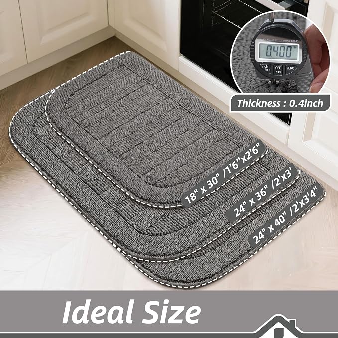 BEQHAUSE 30x18 Inch Kitchen Rug Mat Durable Kitchen Rugs Non-Slip Washable - Image 3