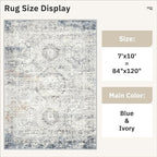 Soalmost 7x10 Area Rug for Living Room Washable Abstract Vintage Soft Thin - Image 5