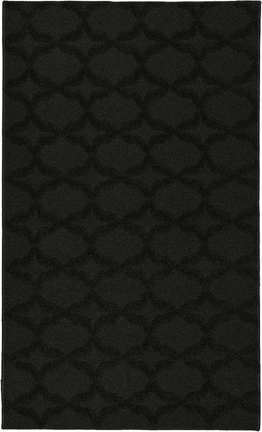 Garland Rug Sparta Non Slip Polypropylene 3 Ft. X 5 Ft. Black Area Rug- Ideal by Garland+Rug