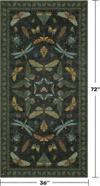 Dark Green Rug for Entryway Indoor- 3x6 Large Washable Kitchen Rug, Non Slip - Image 2