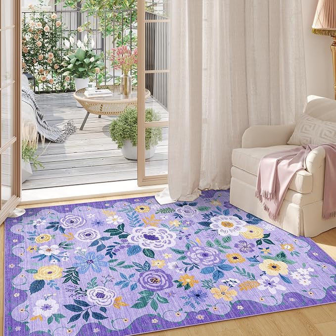 DUKINO 2x3 Rugs for Entryway, Floral Indoor Washable Door Mat, Non Slip Boho - Image 9