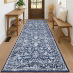 KILOCOCO Hallway Runner 3x8 Rug Runner Printed Vintage Floral Washable Kitchen by Kilococo