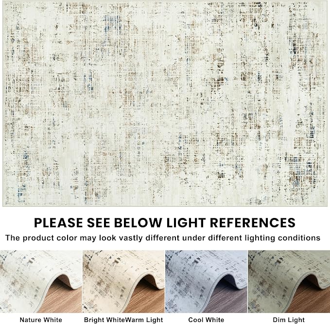 6x9 Area Rugs for Living Room Washable Rug: Anti-Skid Abstract Modern Living - Image 8