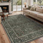 GENIMO 5x7 Washable Area Rug, Non-Slip Vintage Boho Floral Carpet, Soft by GENIMO